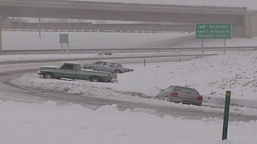 Scene from a blizzard on October 24 and 25 in 1997 that brought 14-30 inches to the Denver metro area.