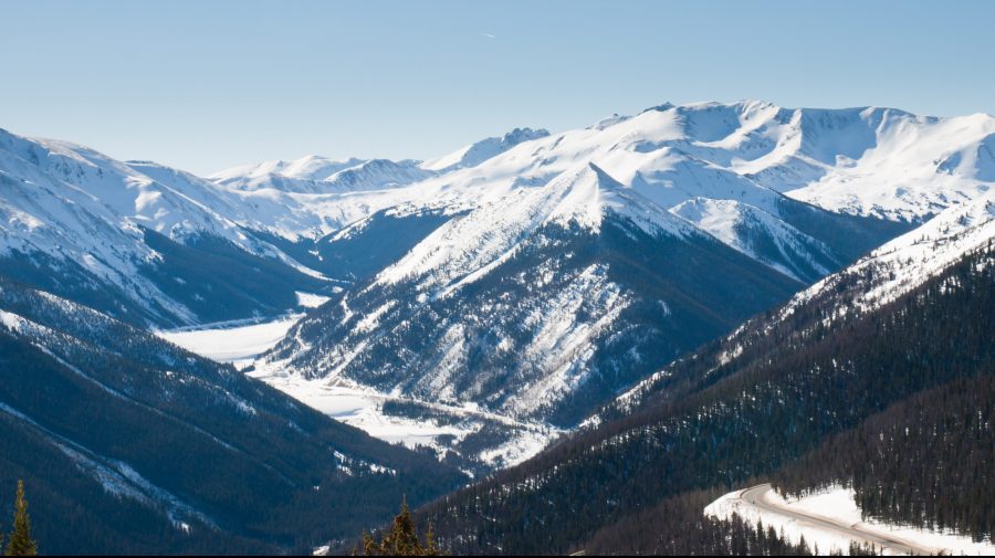 Snow-capped mountains in Berthoud Pass