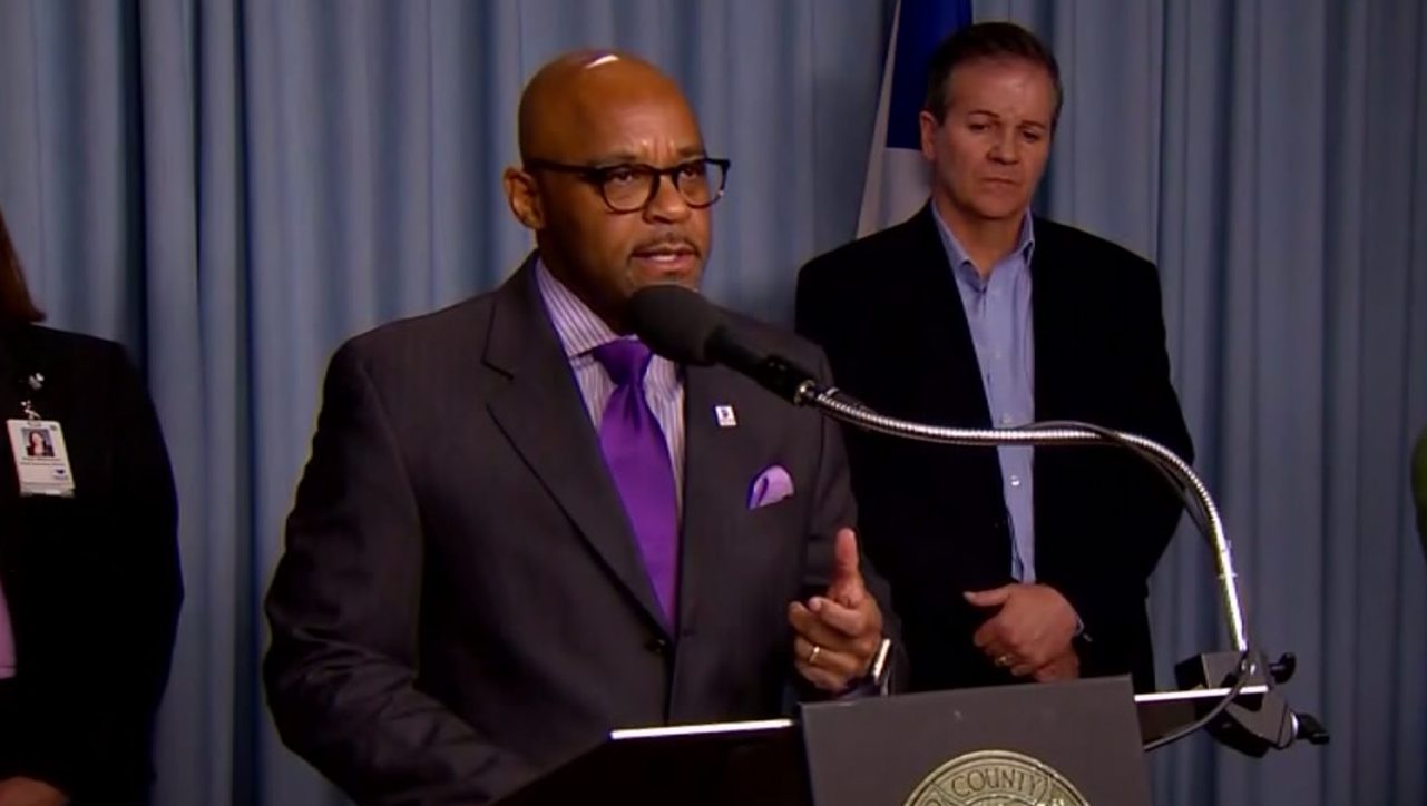 Denver Mayor Michael Hancock at a news conference about COVID-19 on March 23, 2020.