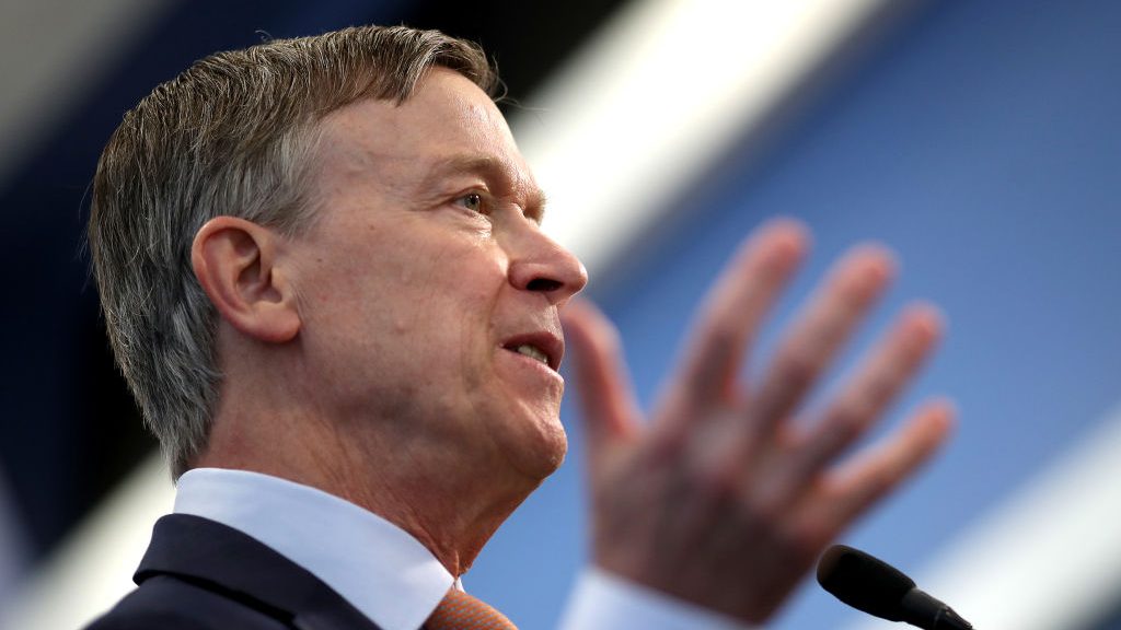 Democratic presidential candidate and former Colorado Gov. John Hickenlooper speaks at the National Press Club on June 13, 2019 in Washington, DC.