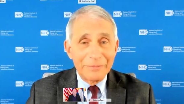 Dr. Anthony Fauci during a remote news conference with Colorado Gov. Jared Polis on Dec 1, 2020.