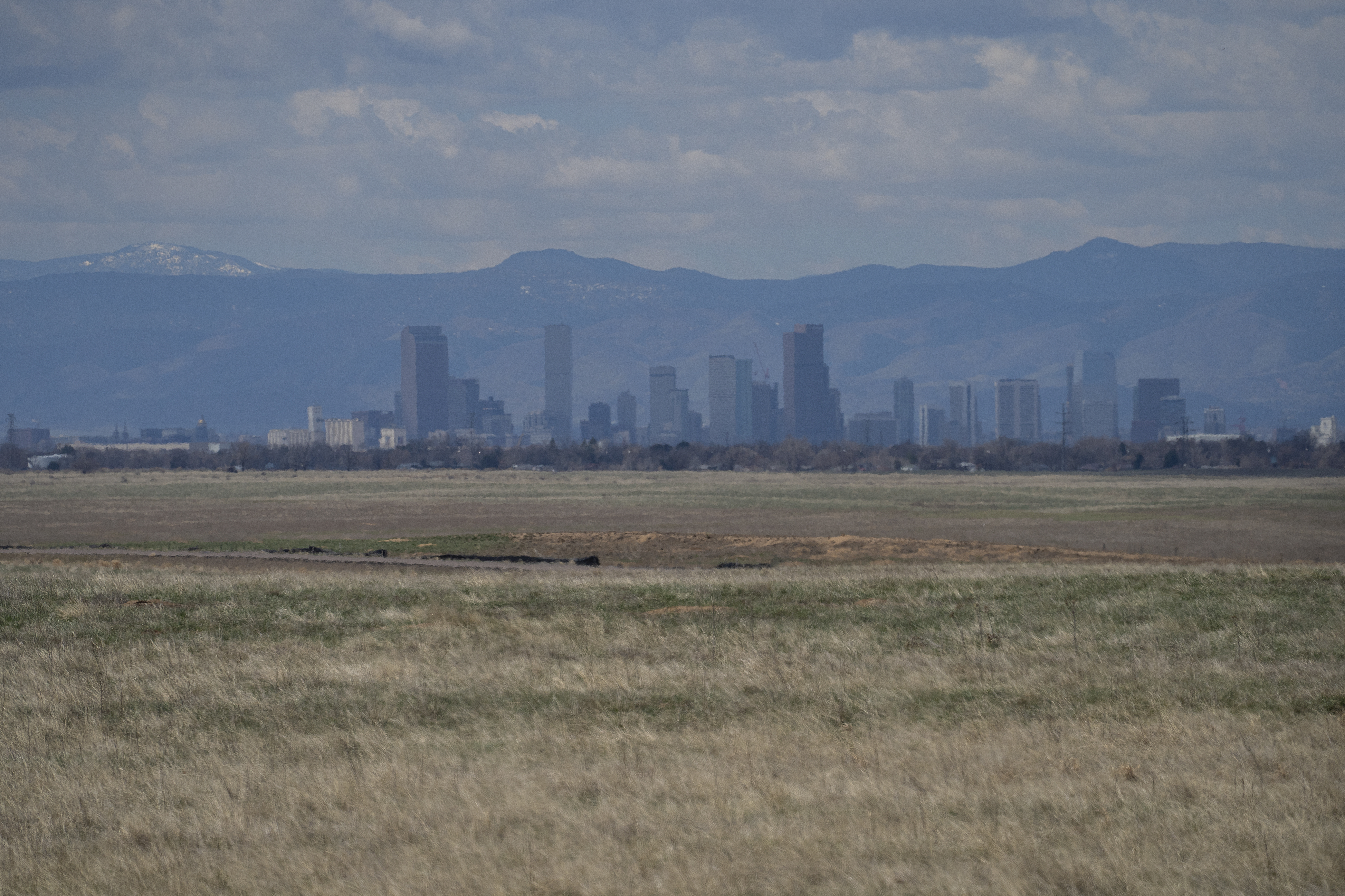 Denver downtown skyline, Colorado with Rocky Mountains