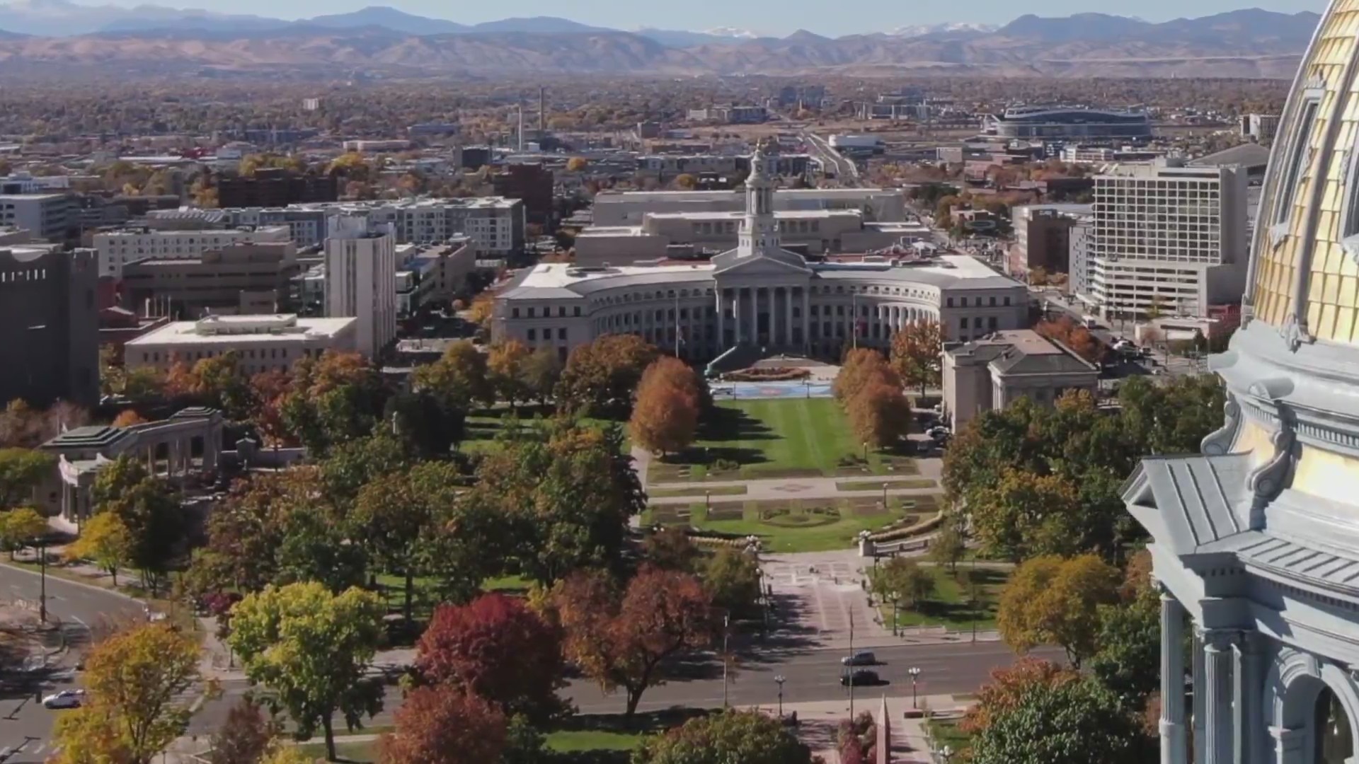 Aerial view of Civic Center Park