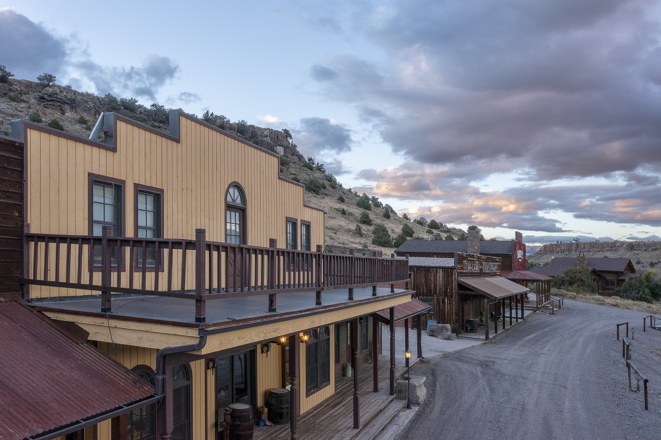 Old West town road in Saguache County