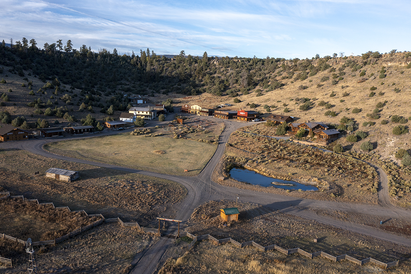 Panoramic view of Old West town