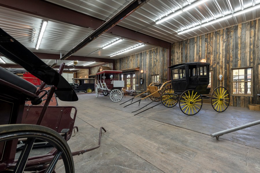 Carriages in Old West town