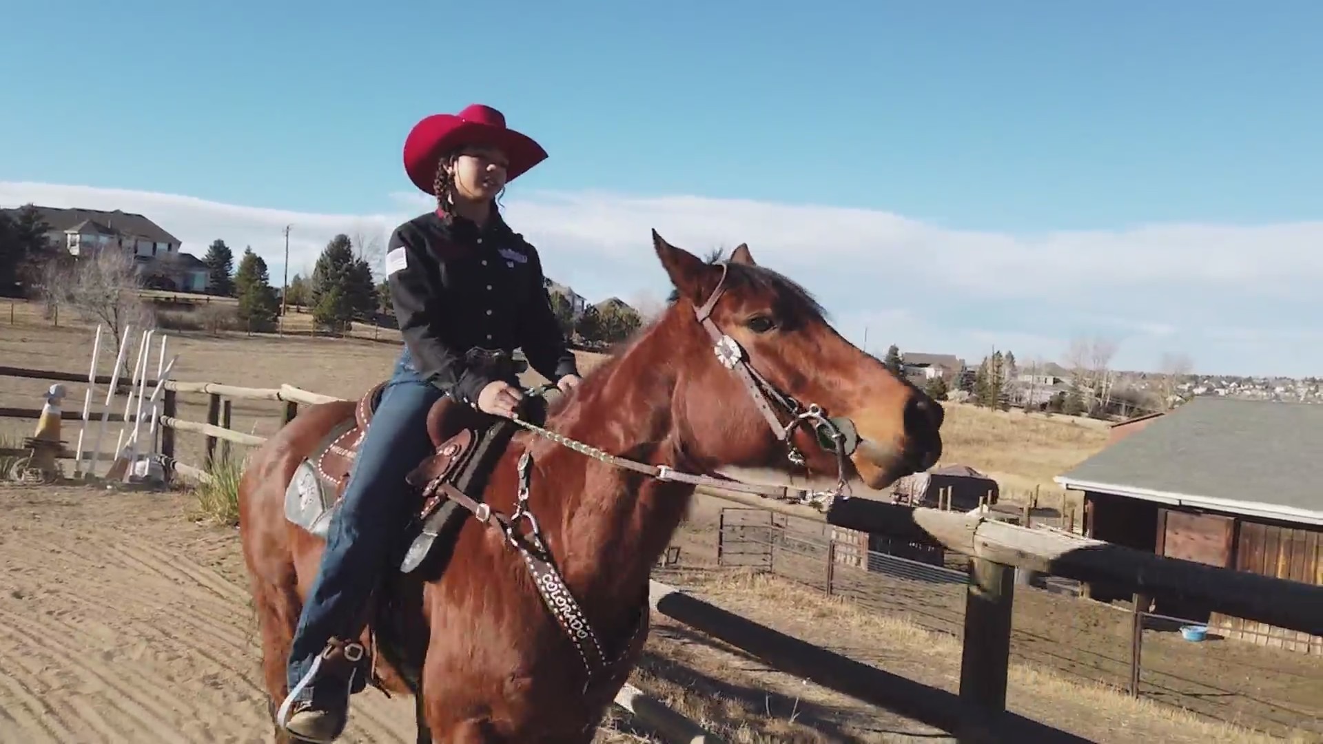 Sadie Jackson rides her horse