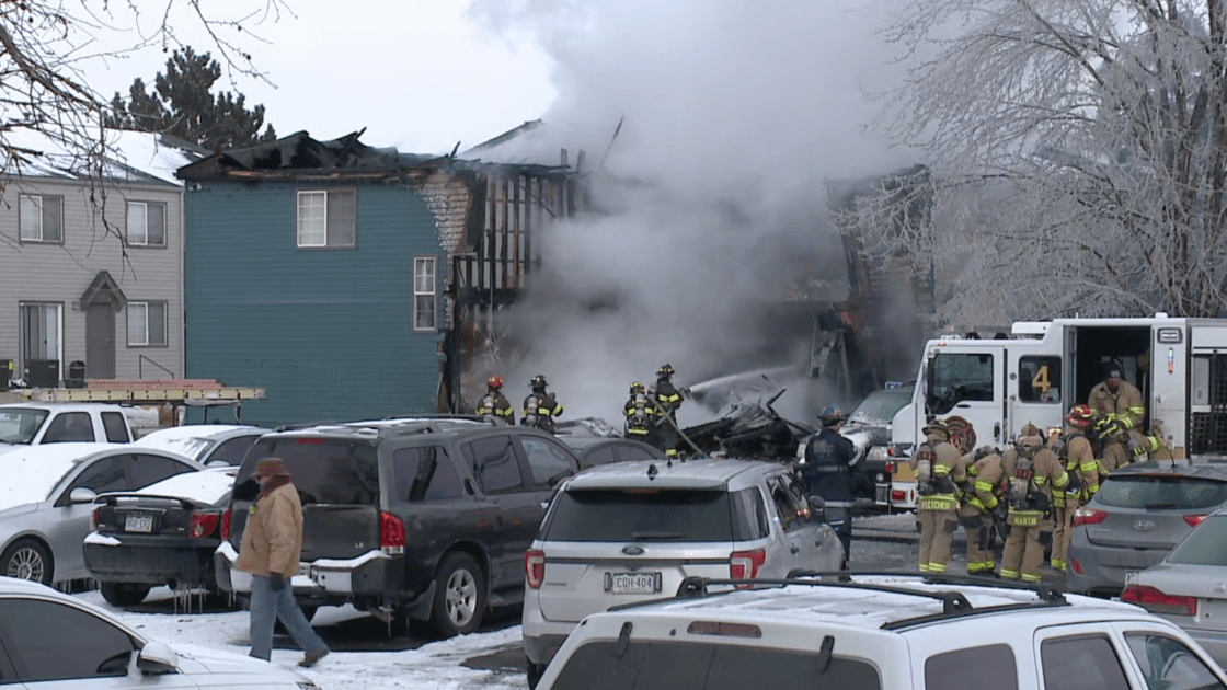 Scene of an explosion at townhomes in Westminster, Colo. on Feb 23, 2022