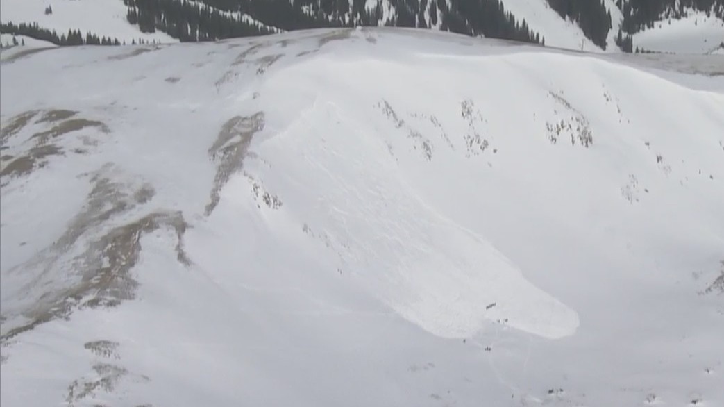 An avalanche near Loveland Pass