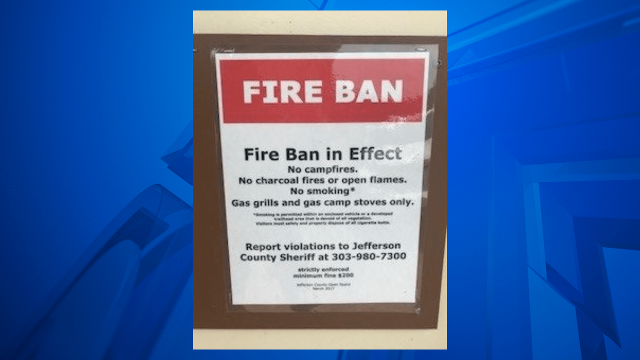 Fire ban notice in Jeffco