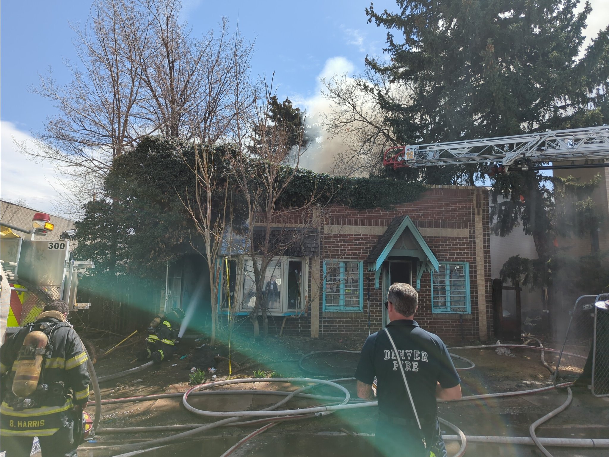 Firefighters in Denver battle blaze