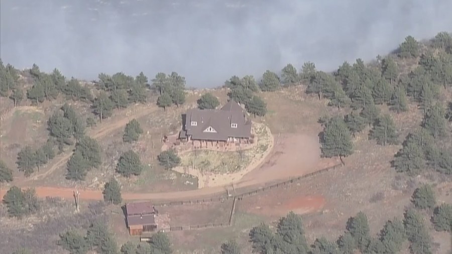 Home near wildfire in Larimer County