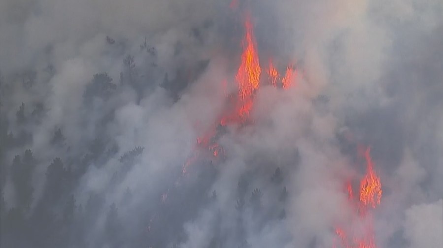 Flames from Larimer County wildfire