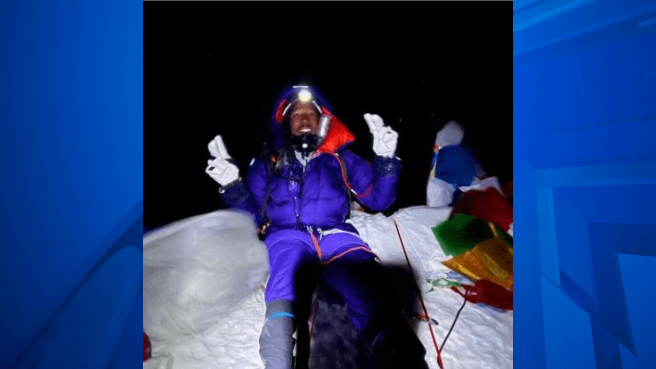 Colorado climber Eddie Taylor at the top of Mt. Everest