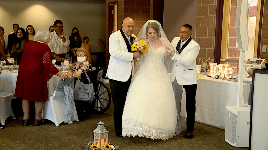 Bailey Jones walks down aisle