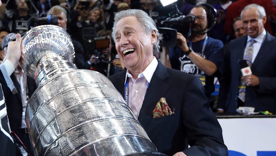 Philip Anschutz holds the Stanley Cup after the win by the LA Kings in 2012.