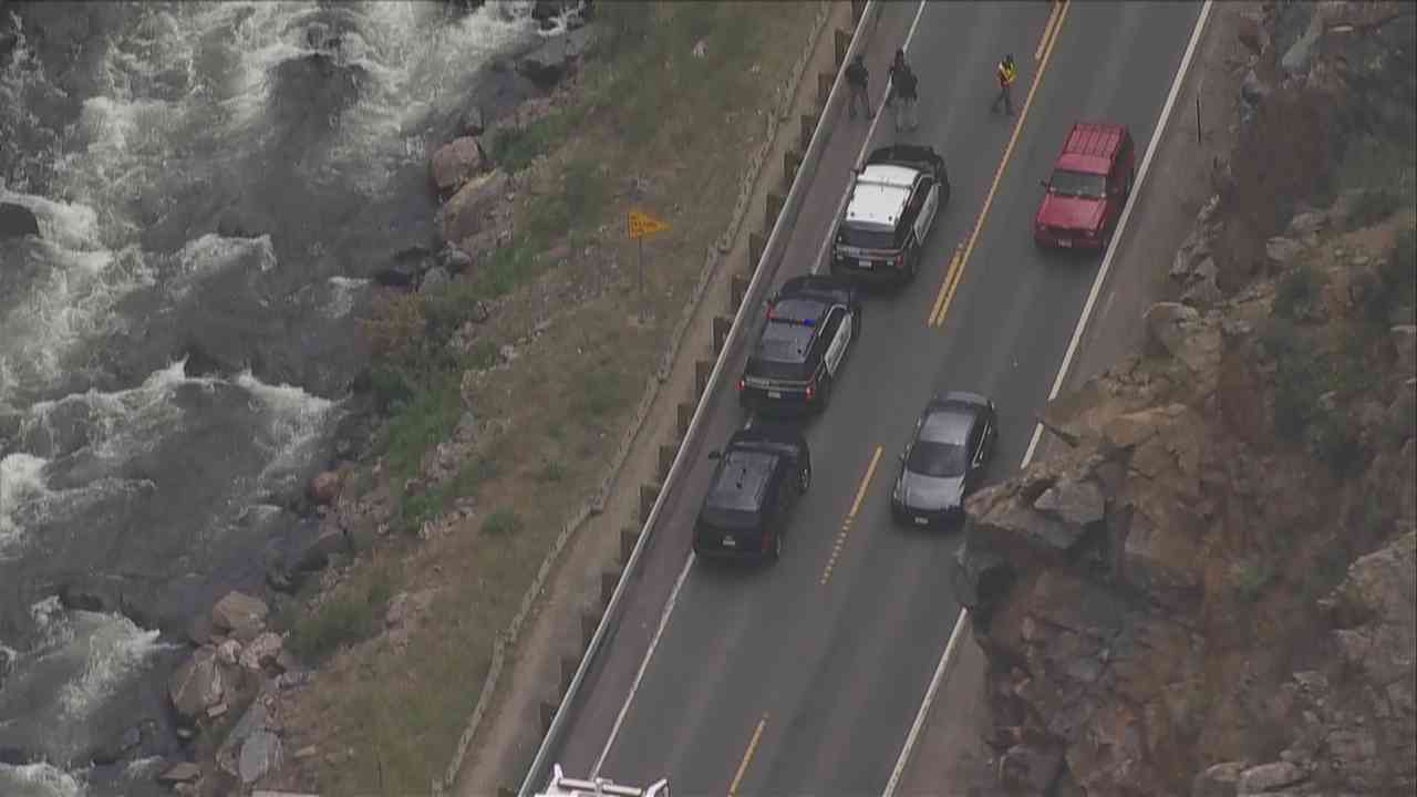 Emergency crews at the scene of a water rescue on Clear Creek in Jefferson County, Colo. on July 5, 2022.