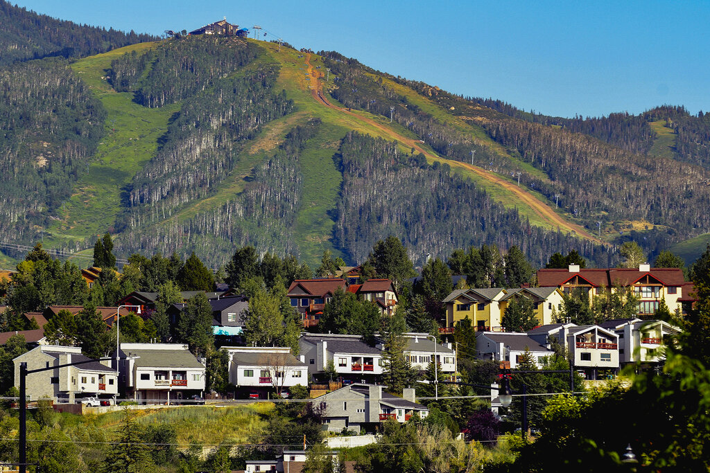 Houses dot the landscape at Colorado's Steamboat Ski Resort