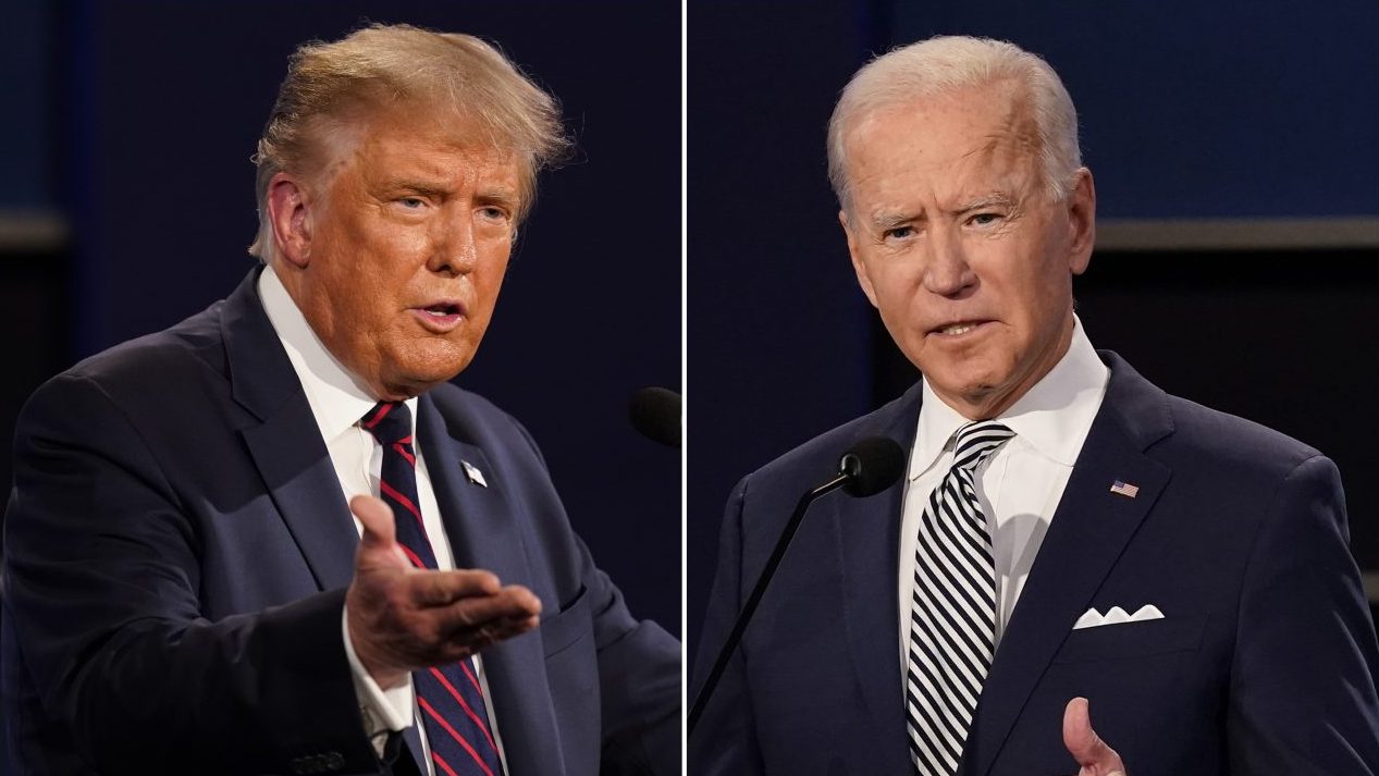 President Donald Trump, left, and former Vice President Joe Biden during the first presidential debate