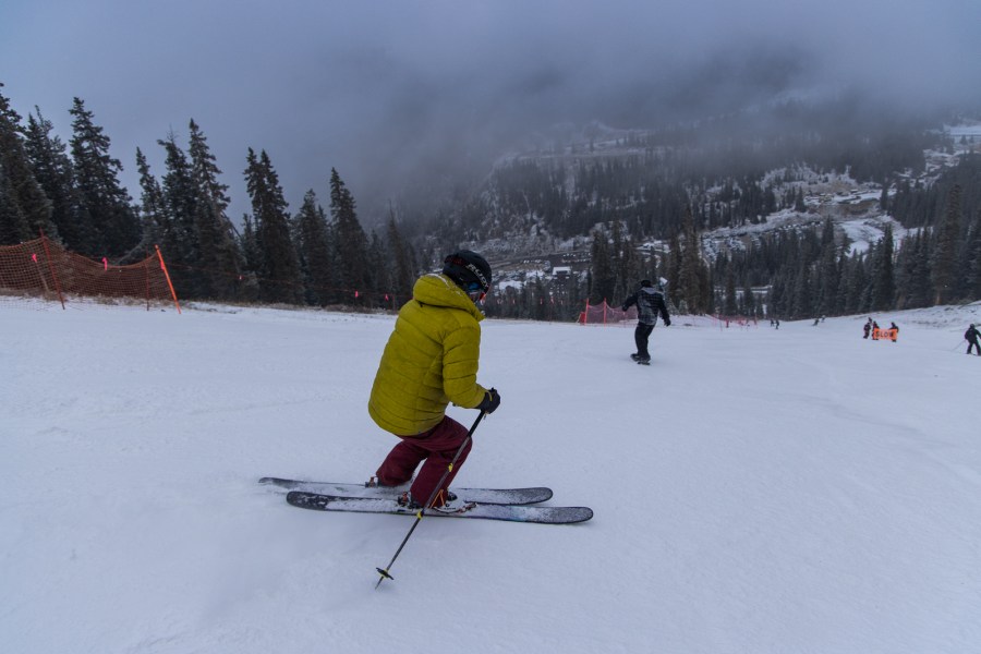 Skier hits slopes at A-Basin on opening day