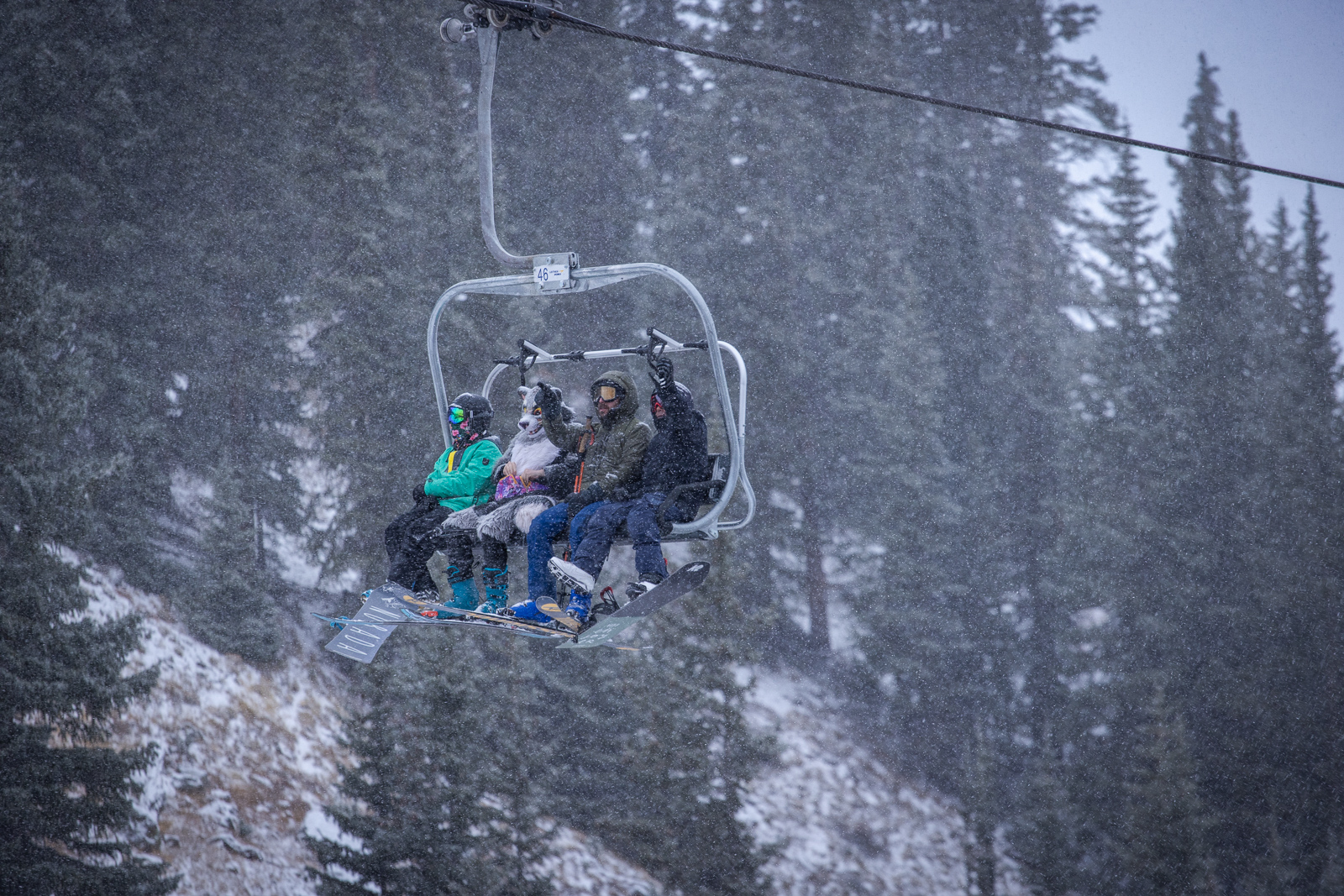 Lift at Arapahoe Basin on opening day