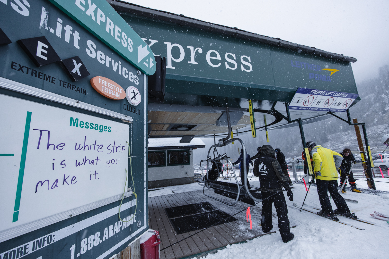 Lift open at Arapahoe Basin on opening day