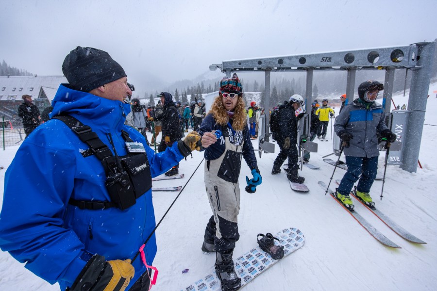 A-Basin staff welcomes riders and skiers on opening day