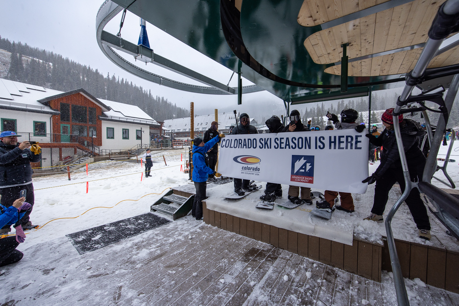 First chair on opening day at Arapahoe Basin