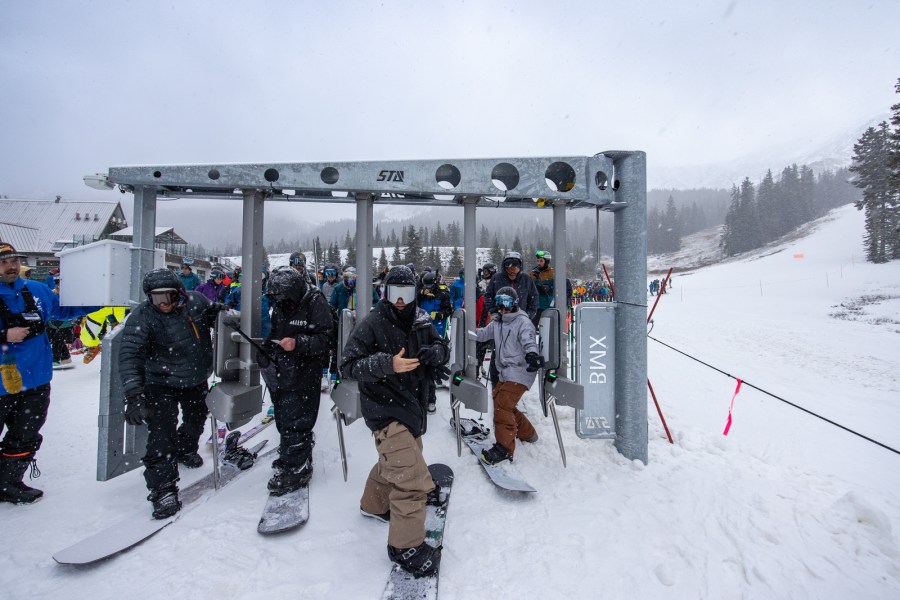 Snowboarders hit the slopes at A-Basin on opening day