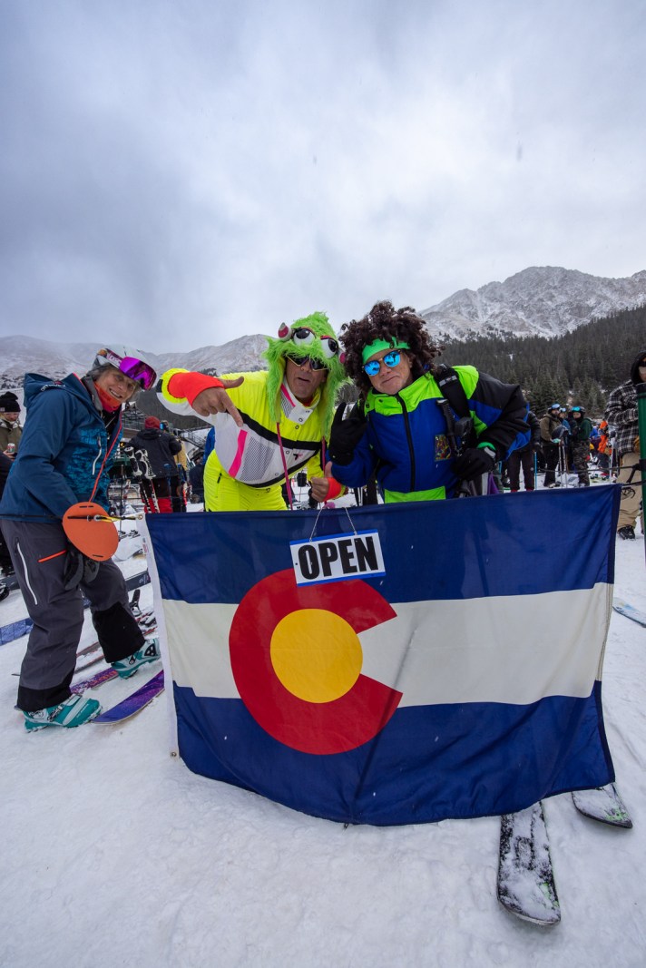 Skiers/boarders ready for A-Basin to open