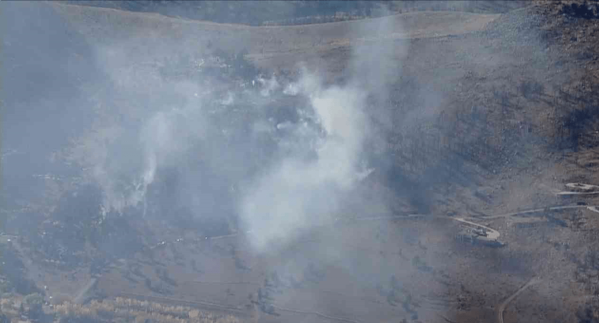 Small grass fire north of Boulder