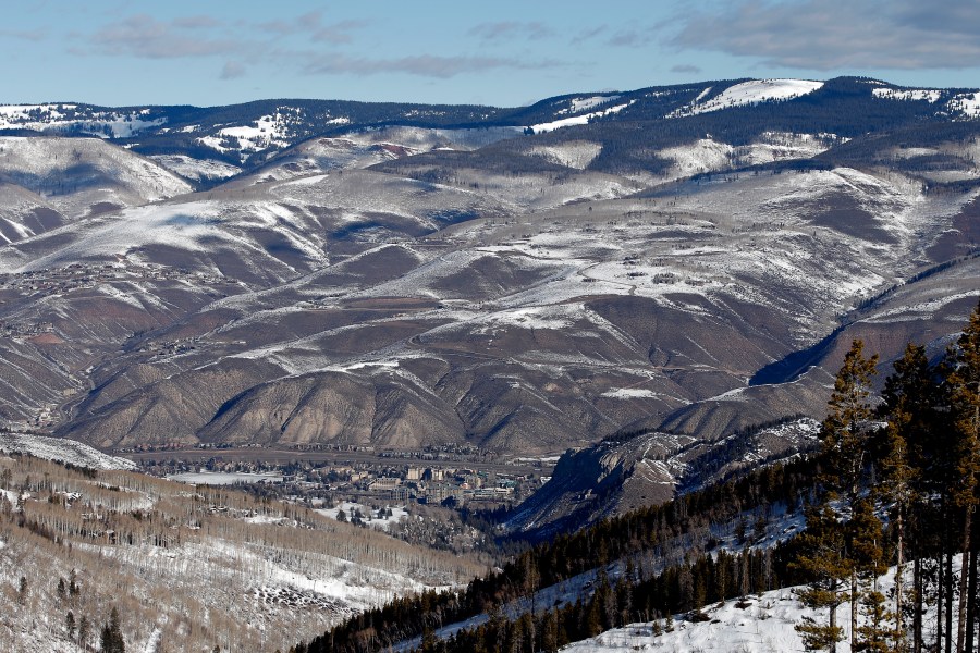 The town of Avon is seen from the Birds of Prey racecourse ahead of the Men's Alpine Combined Downhill