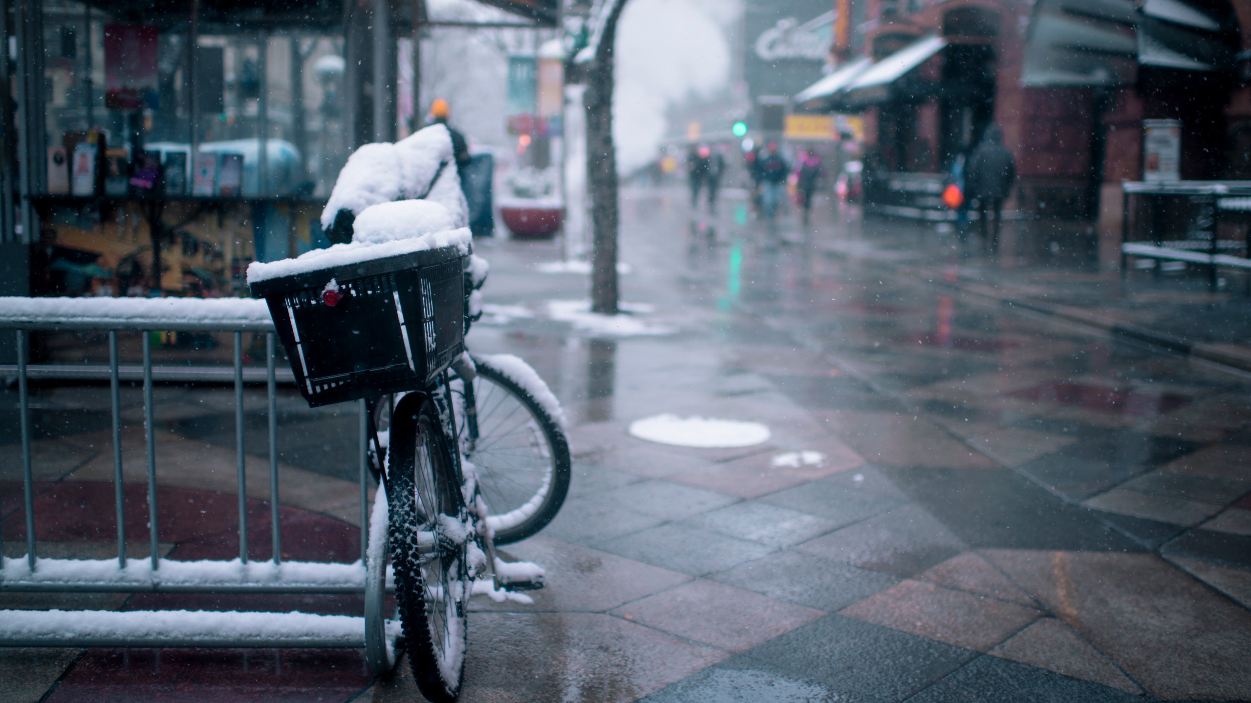 Bicycle in Snow in Denver