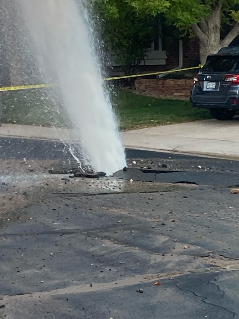 Water main break in Ken Caryl neighborhood street