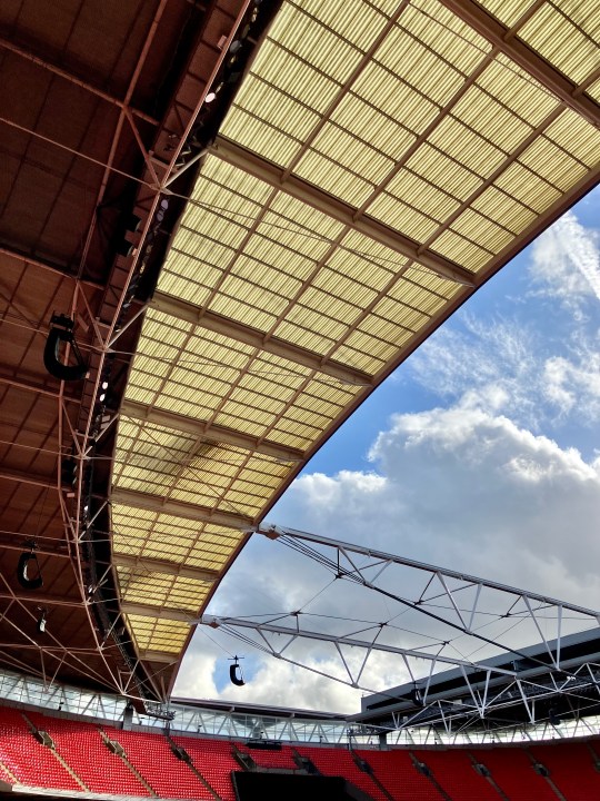 The retractable roof at Wembley Stadium