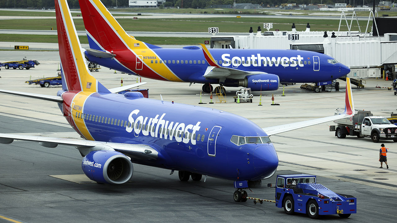 Southwest Airlines planes at gate