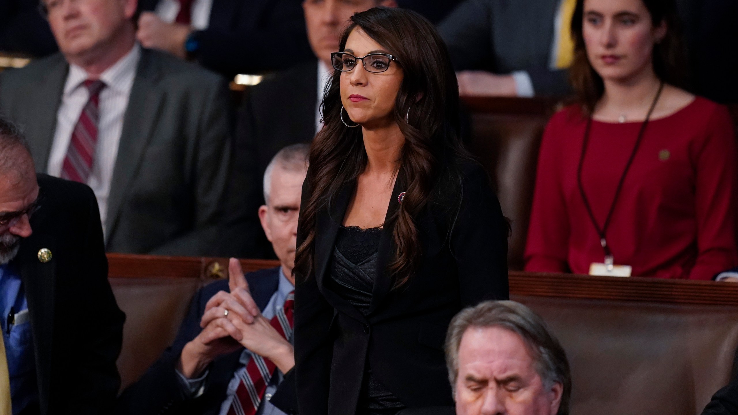 Rep. Lauren Boebert, R-Colo., votes present during the 14th vote in the House chamber