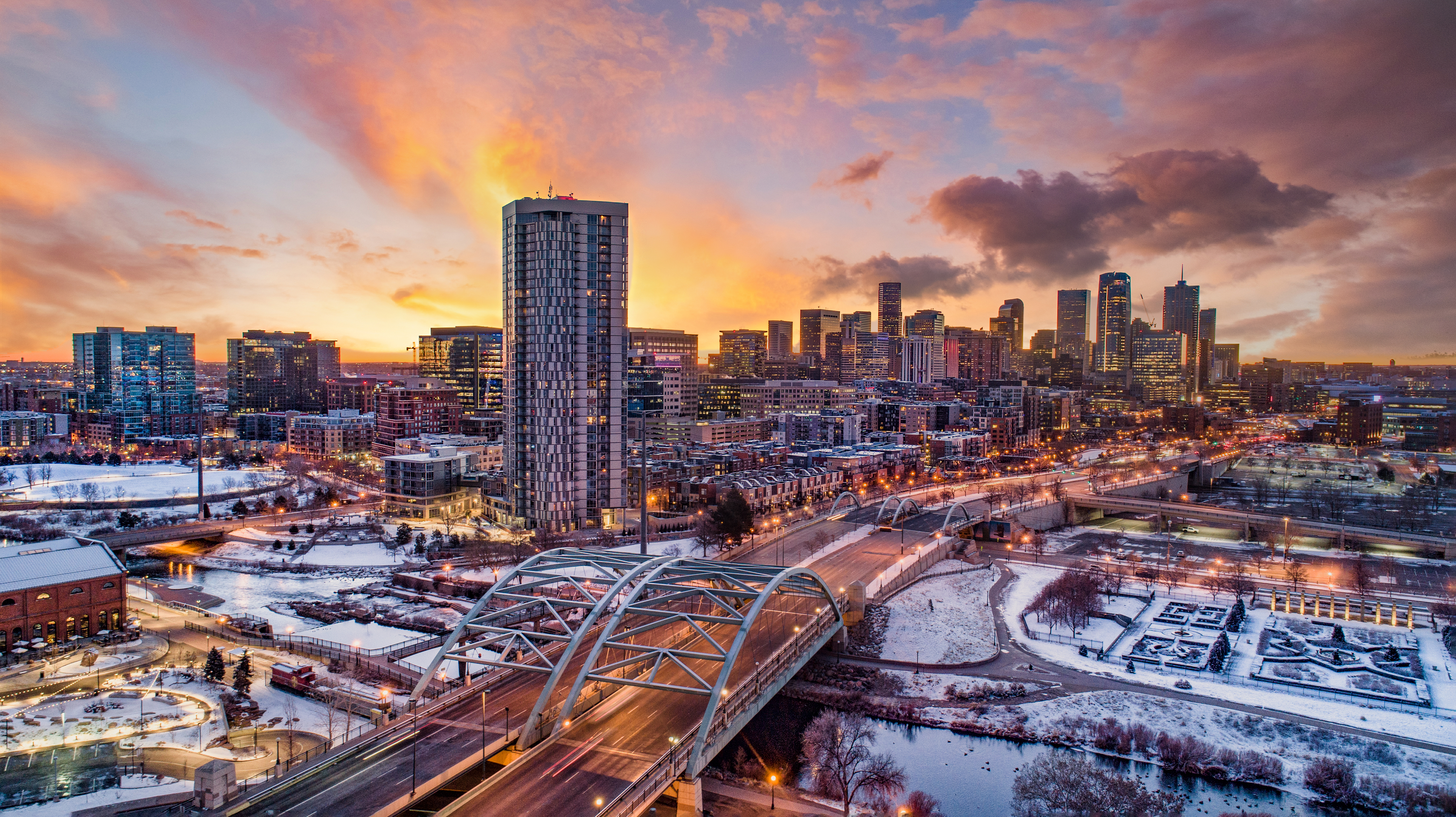 Aerial view of downtown Denver