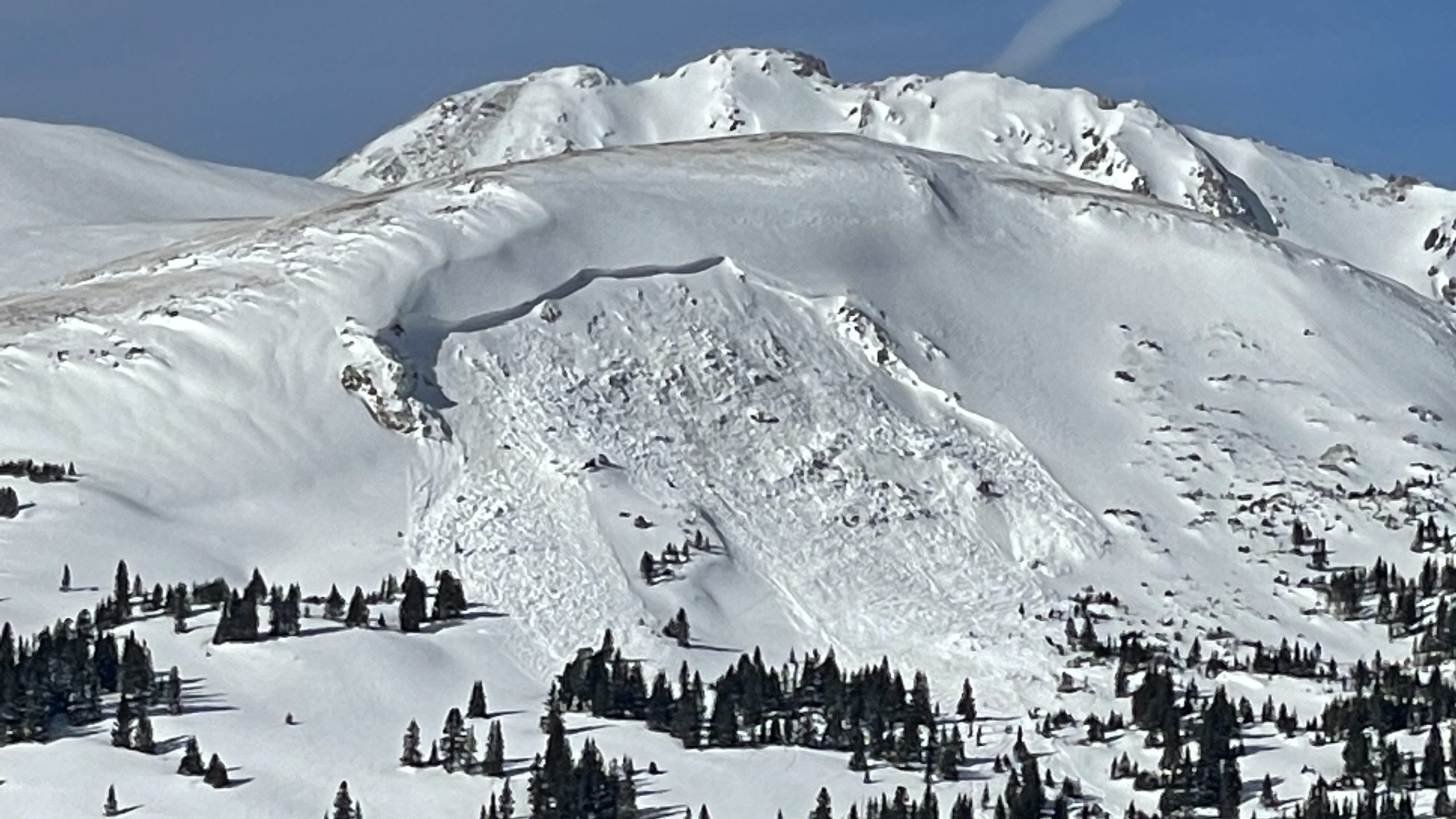 Avalanche near Loveland Pass in January 2023.