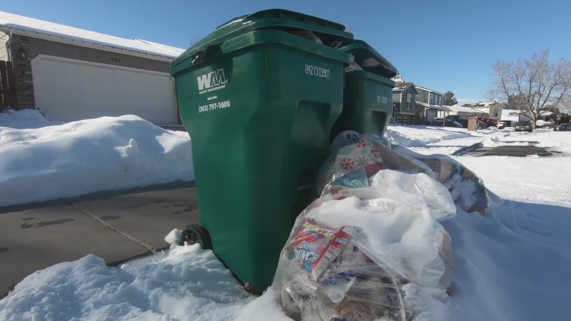 3 weeks of trash in Aurora neighborhood