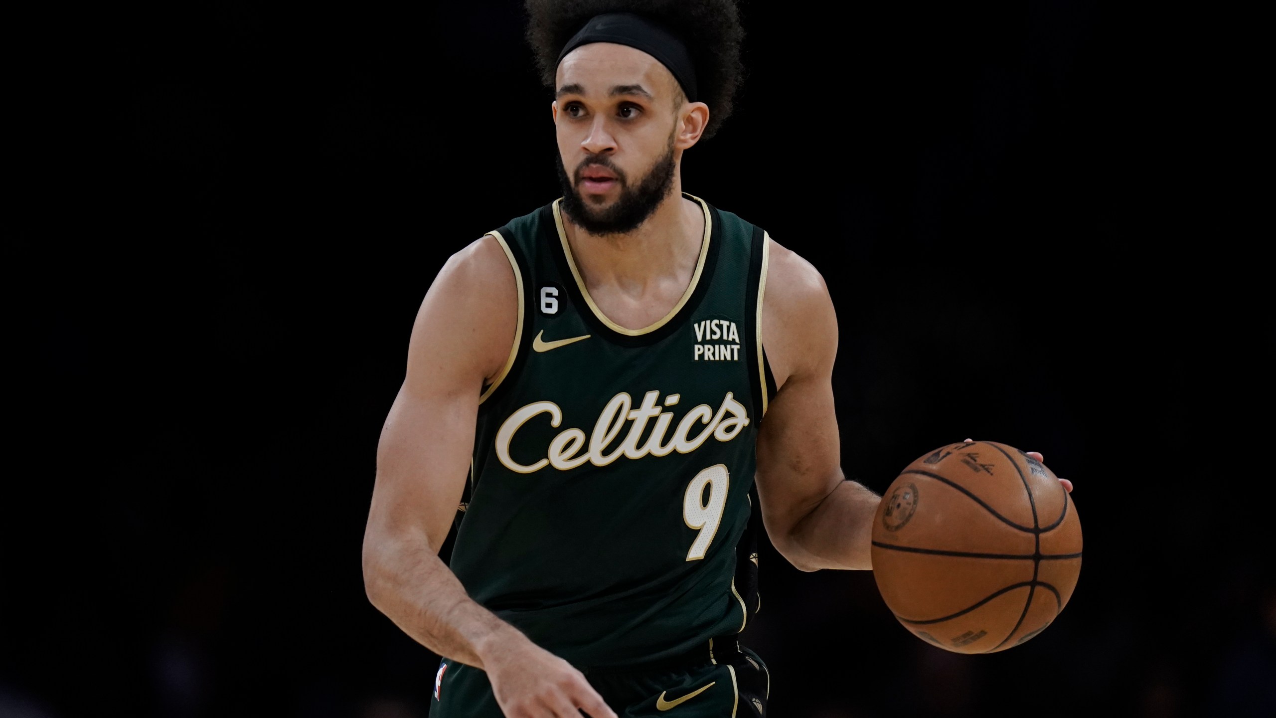 Boston Celtics' Derrick White dribbles