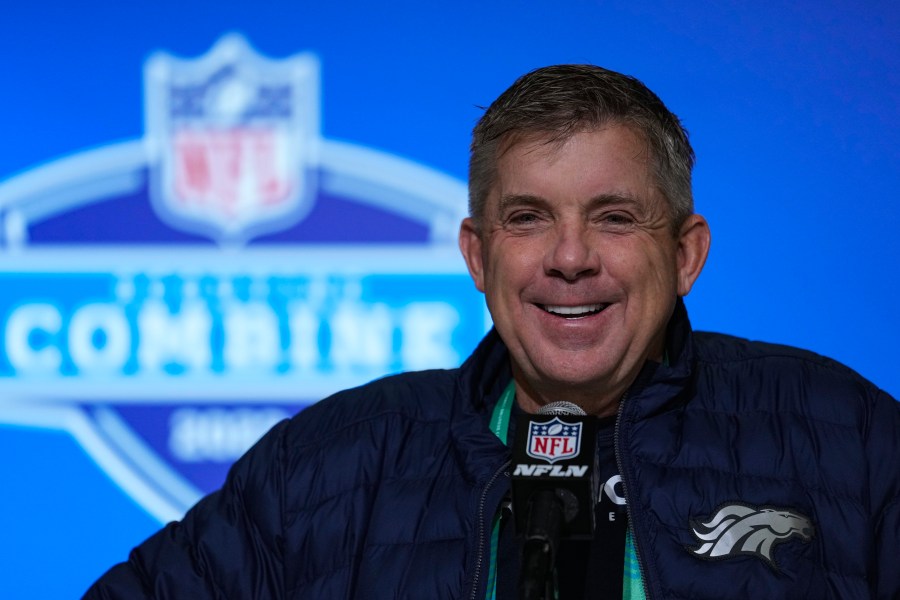 Denver Broncos head coach Sean Payton speaks during a press conference at the NFL football scouting combine