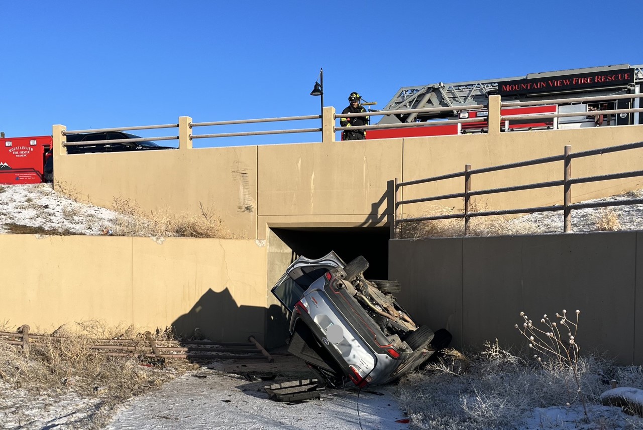 Car falls onto bike path