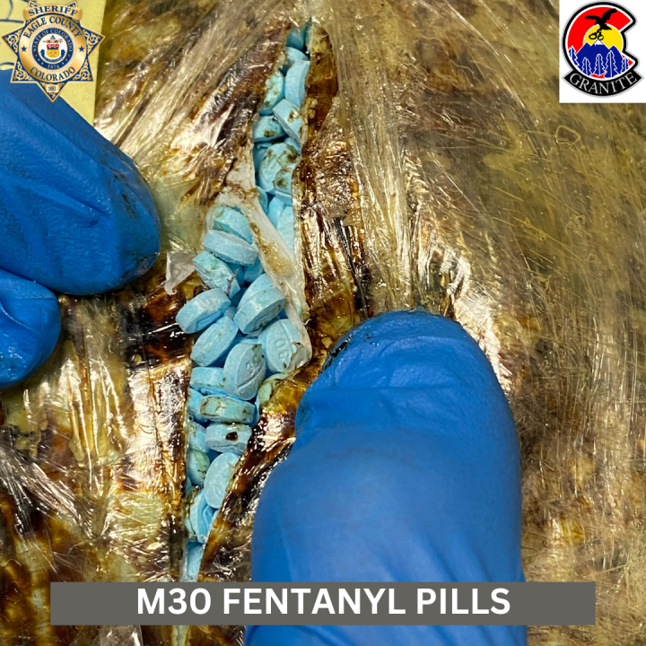 Thirteen pounds of fentanyl pills were found hidden in the spare tire compartment of a vehicle during a traffic stop on Interstate 70 near Gypsum