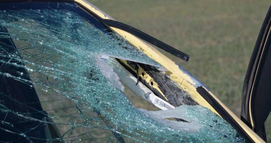 Jefferson County Sheriff's Office provided FOX31 with a photo of Bartell's windshield to show the damage the rock caused leading to her death 