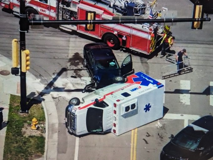 An Ambulance was hit by a Chevy Impala Friday afternoon on its way to a call.