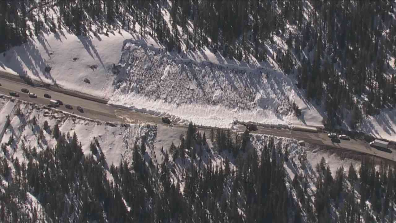 An avalanche on Berthoud Pass covered part of U.S. 40 in snow on April 11, 2023.