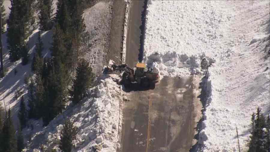 An avalanche on Berthoud Pass covered part of U.S. 40 in snow on April 11, 2023.