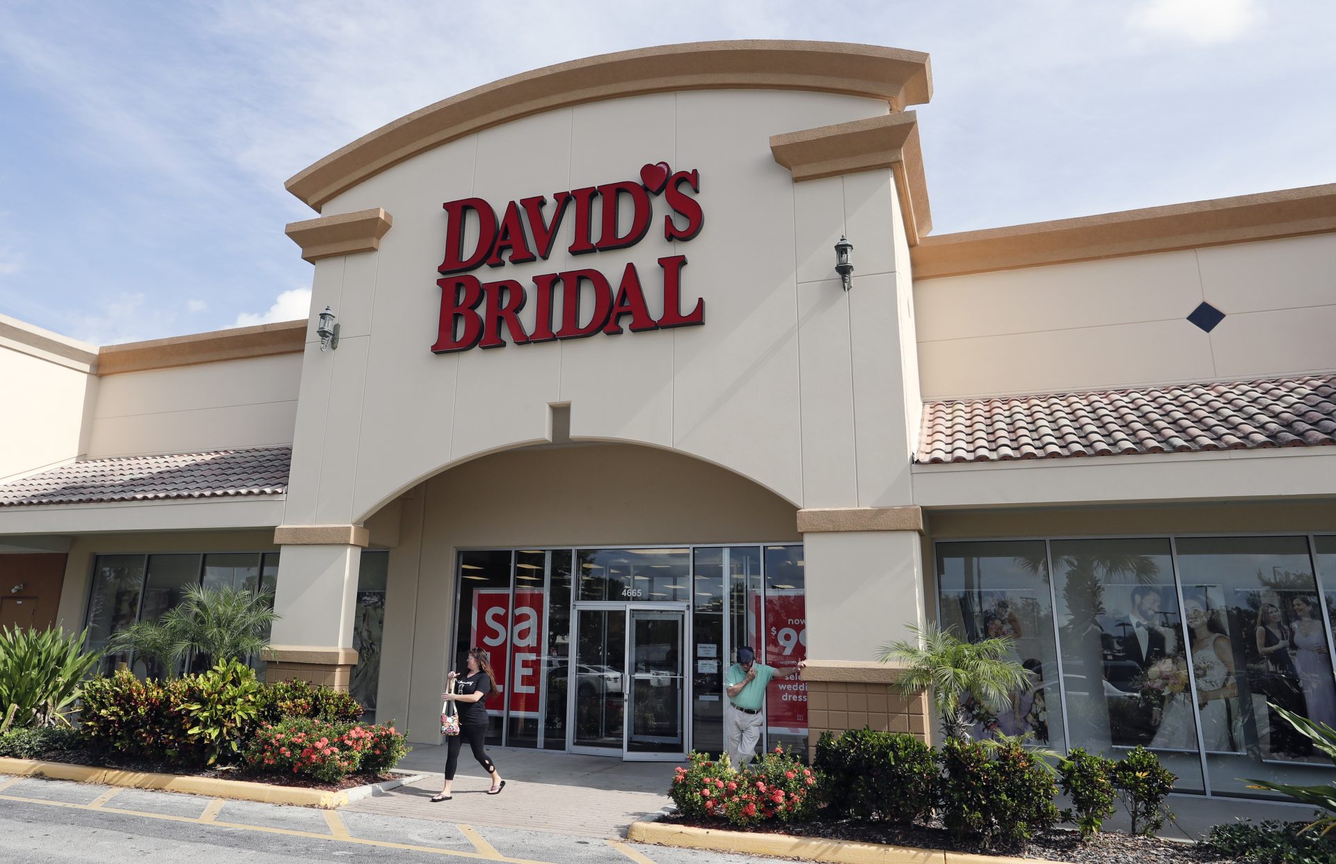 The entrance to a David's Bridal store is seen Monday, Nov. 19, 2018, in Orlando, Fla.