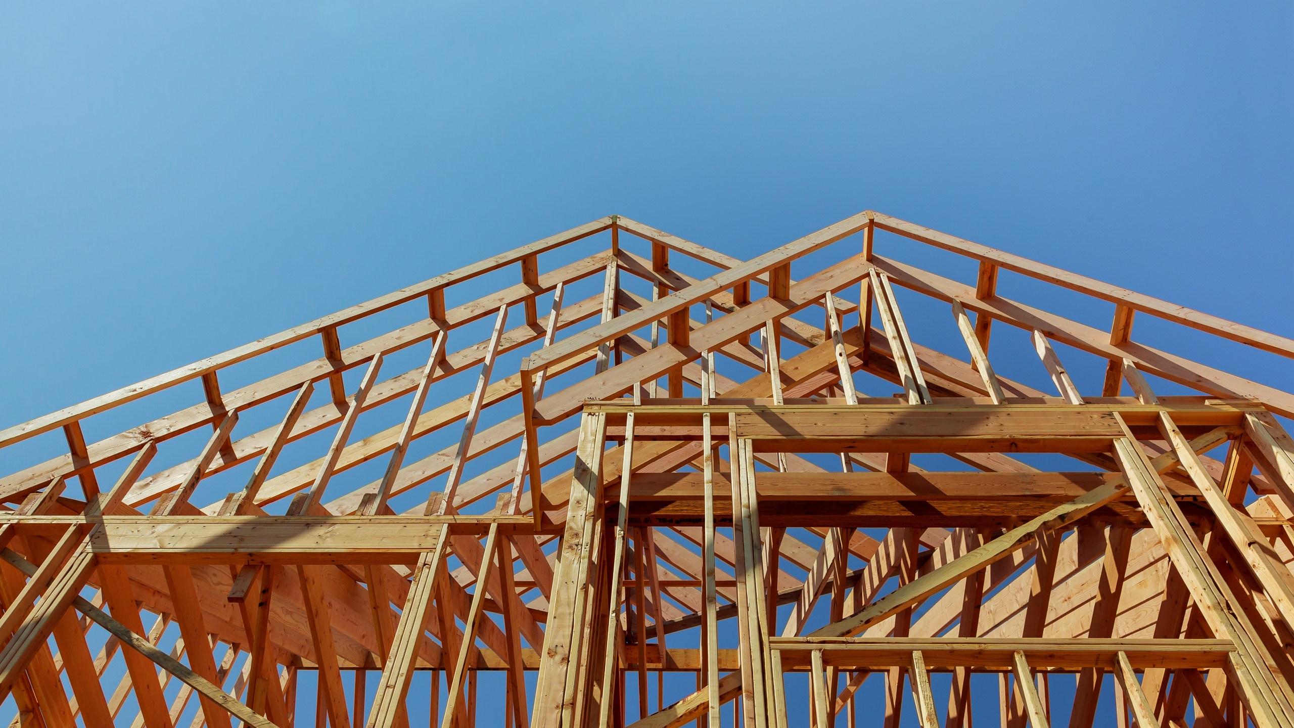 Interior framing of a new house under construction